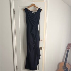 Adrianna Papell Asymmetrical Navy Dress